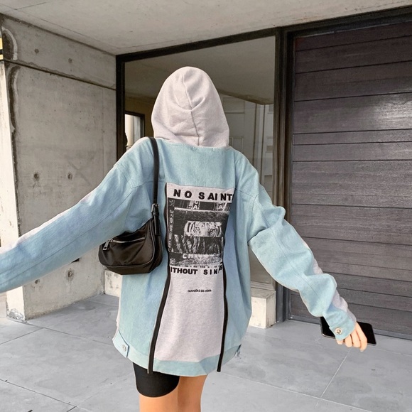 Worn Once Graphic Zipper Hoodie - Picture 1 of 6